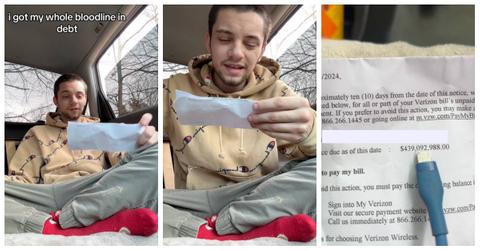TikTok user reacts to Verizon bill