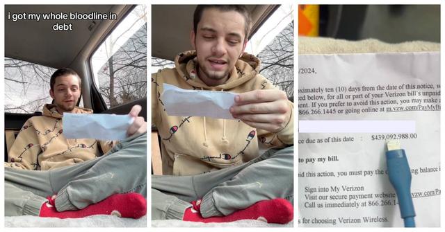 TikTok user reacts to Verizon bill