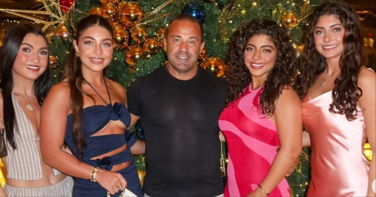 Joe Giudice poses with his four daughters, Audriana, Gia, Milania, and Gabriella.