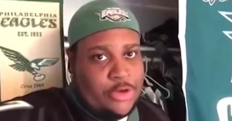 EDP445 wearing a Philadelphia Eagles hat
