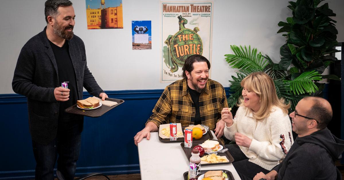 Jillian Bell with the cast of "Impractical Jokers."