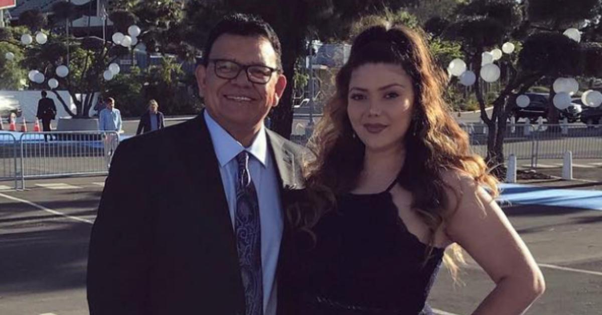 Fernando Valenzuela with his daughter Maria.