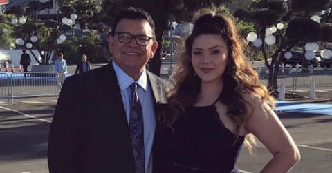 Fernando Valenzuela with his daughter Maria.