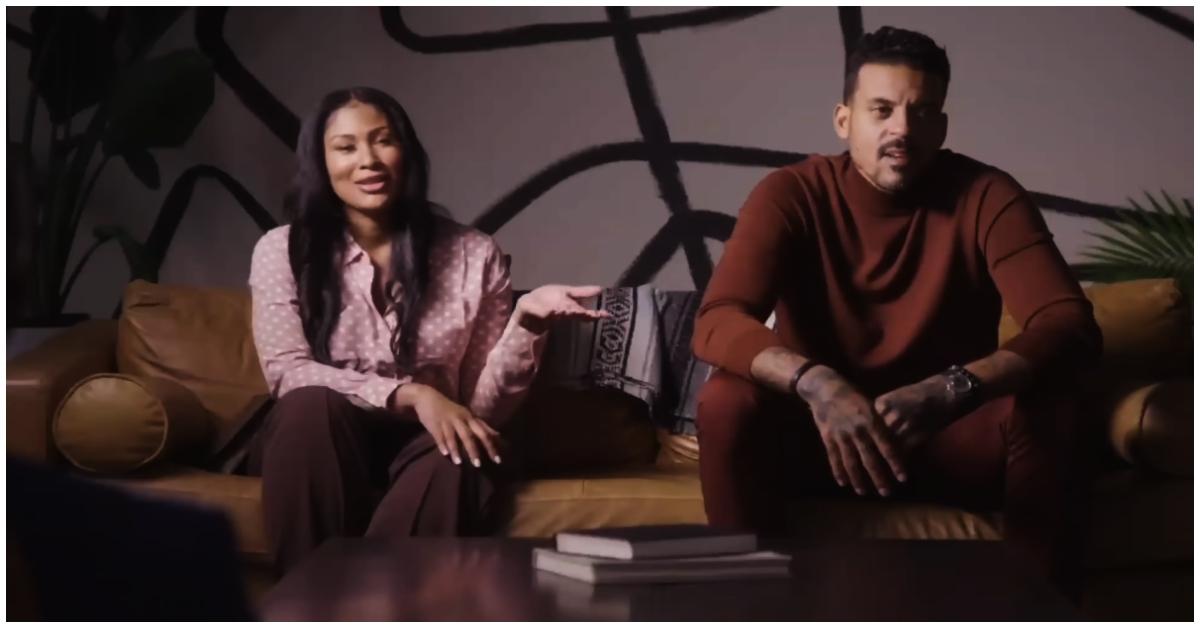 (l-r): Anansa Sims and Matt Barnes in therapy on 'The Barnes Bunch'