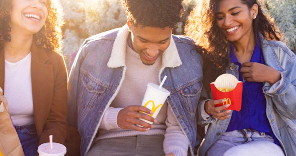 McDonald's customers drinking soda