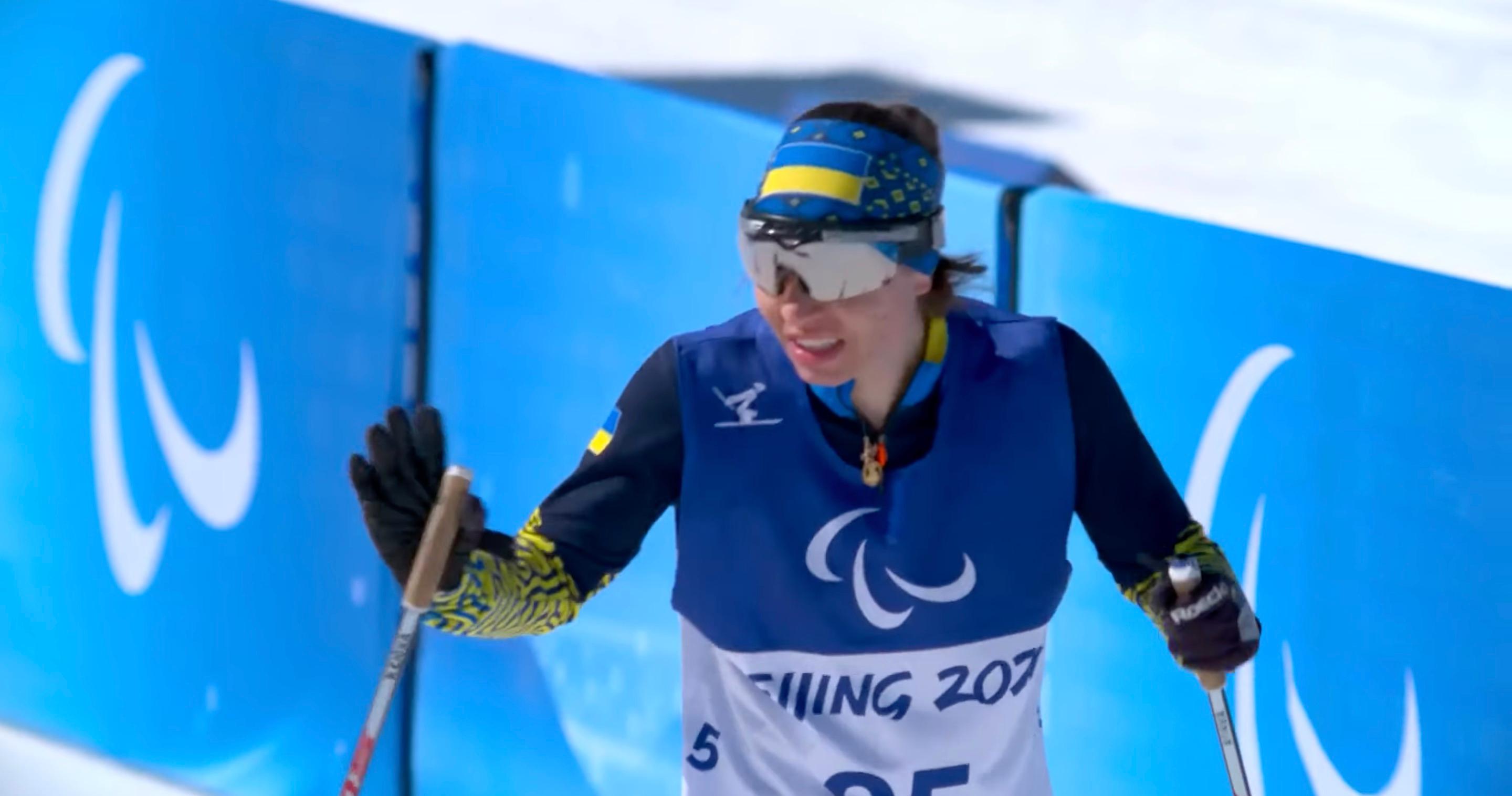 Oksana Shyshkova of Ukraine wins gold in the Women's Long Distance Classical Technique Vision Impaired