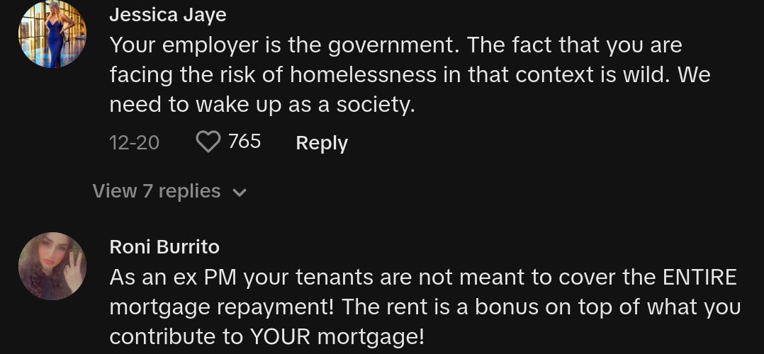 Comments on viral video of single mom explaining her landlord doubled her rent putting her at risk of homelessness.