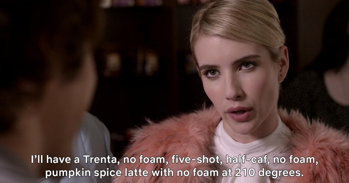 Chanel orders a pumpkin spice latte on 'Scream Queens'