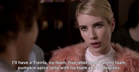 Chanel orders a pumpkin spice latte on 'Scream Queens'