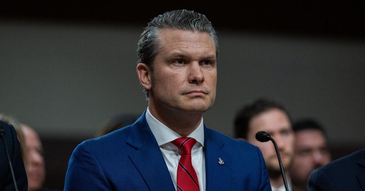 Pete Hegseth at his 2025 confirmation hearing. 