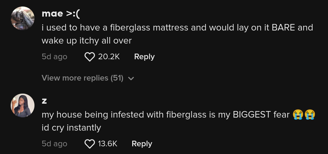 mattress fiberglass tiktok