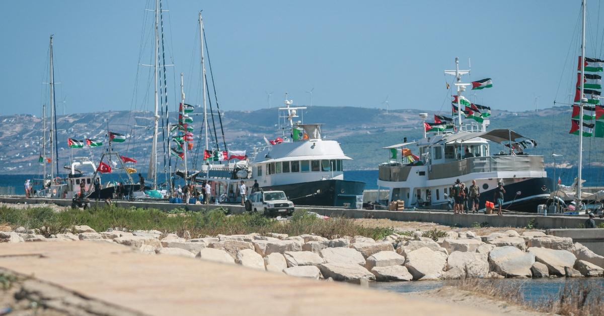 The Global Sumud Flotilla before leaving for Gaza.