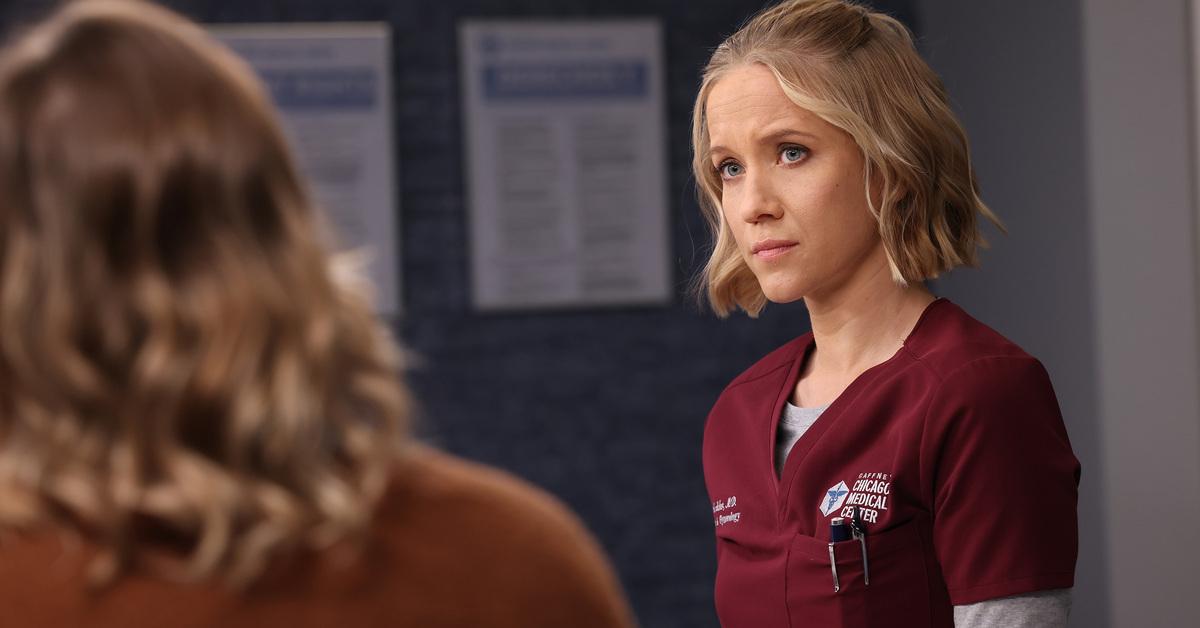 Jessy Schram as Dr. Hannah Asher in "Chicago Med" Season 7.