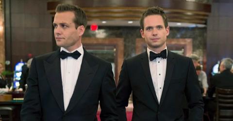 Harvey and Mike in tuxedos on 'Suits'