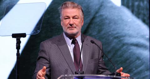 Actor Alec Baldwin presents at an awards show looking tired.