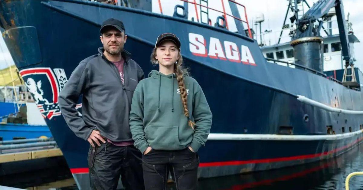 Jake Anderson and Sophia "Bob" Nielson in front of the Saga