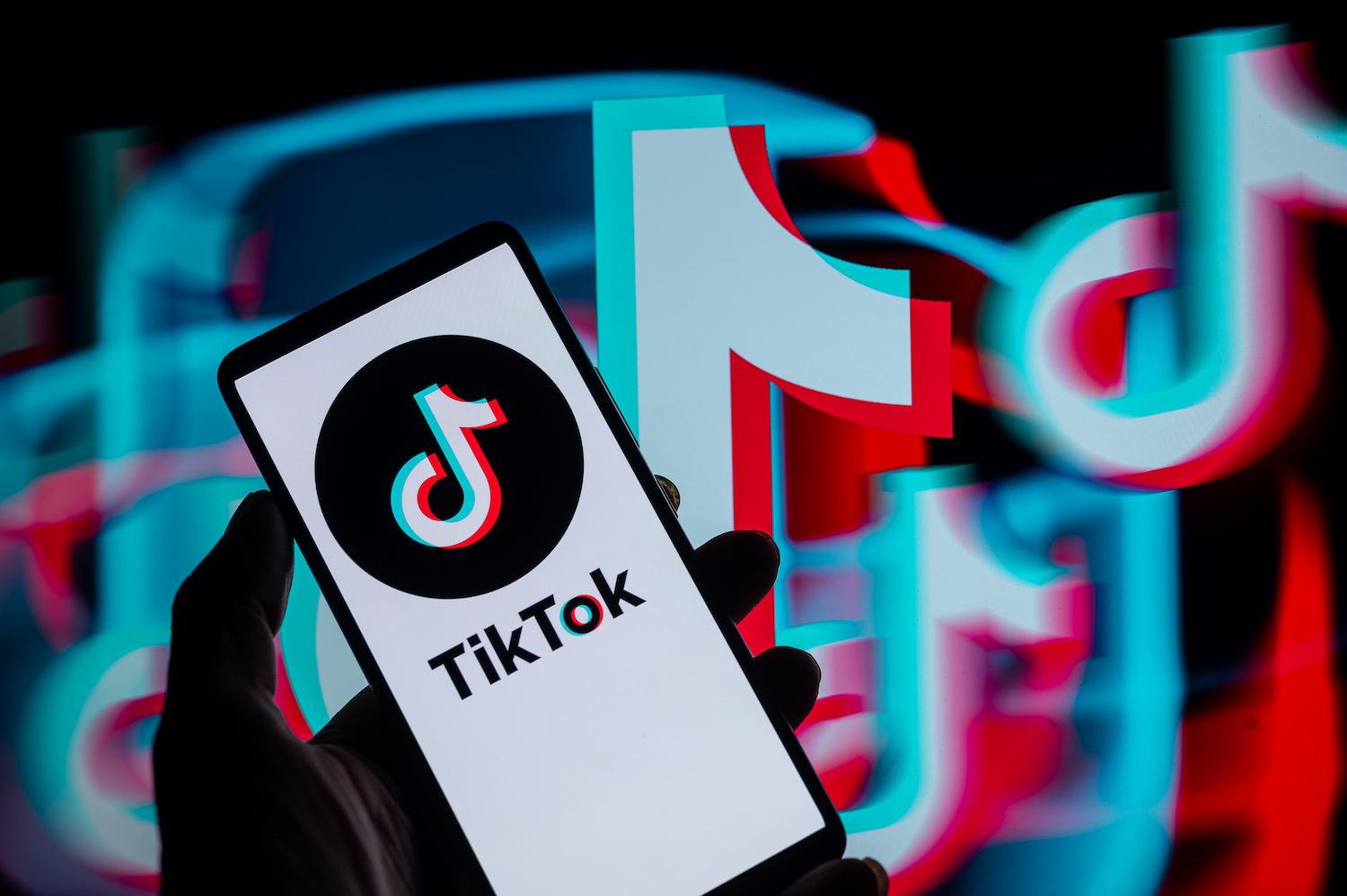 tiktok logo on smartphone