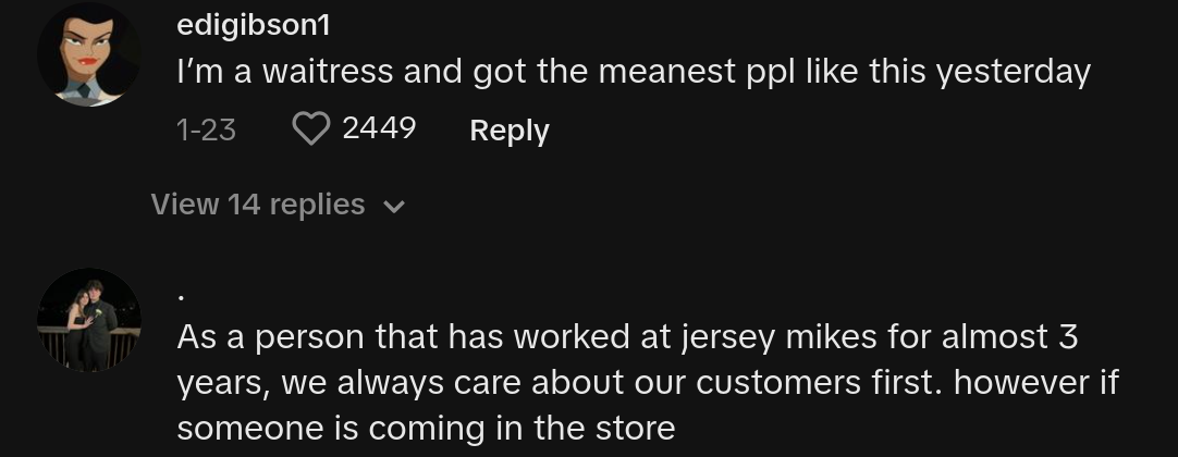 jersey mikes employee refuses service