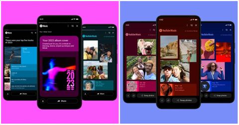 youtube music 2023 recap graphics