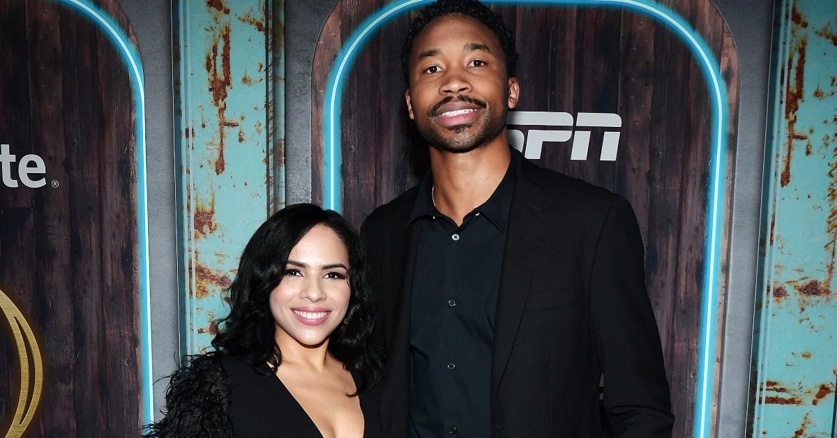 Love Is Blind Season 5 couple Lydia Arleen and James Milton Johnson attend the Allstate Party at the Playoff hosted by ESPN & College Football Playoff at POST Houston on January 06, 2024 in Houston, Texas. (Photo by Marcus Ingram/Getty Images for ESPN)