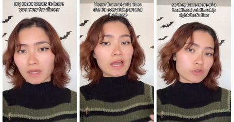 TikTok about a girl who dumped a guy after meeting his parents