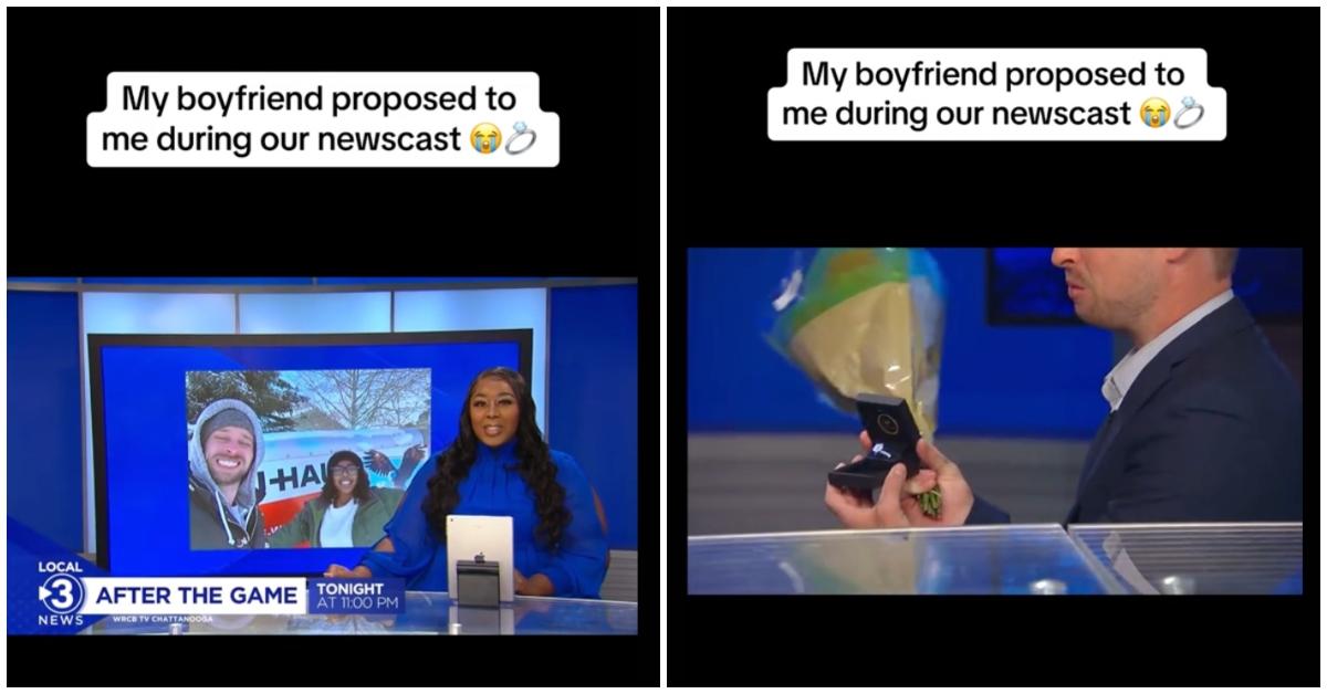 A newscaster gets proposed to on-air