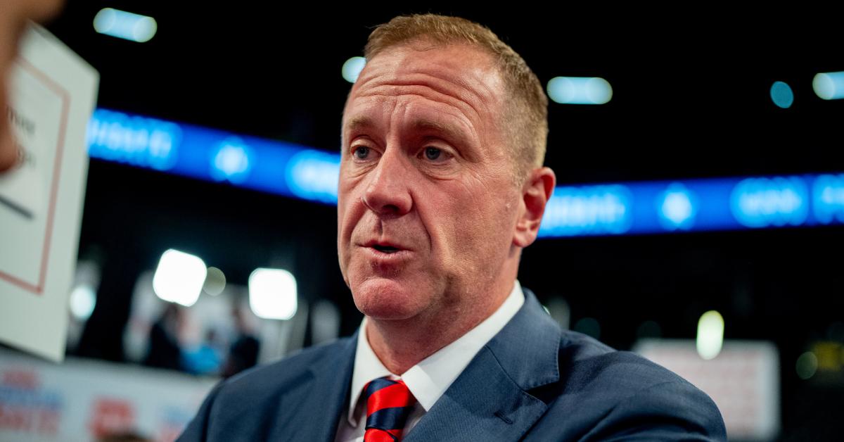 Sen. Eric Schmitt speaks to reporters in the spin room following the CNN Presidential Debate between U.S. President Joe Biden and former U.S. President Donald Trump at the McCamish Pavilion on June 27, 2024, in Atlanta.