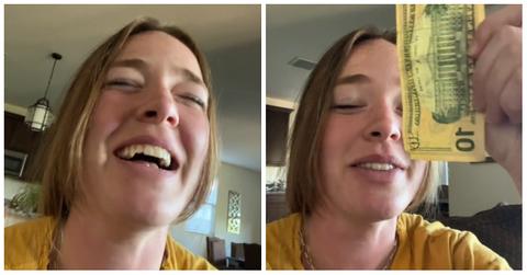 TikTok user @saraphineisabellestanier said her DoorDash driver didn't take the tip she left him