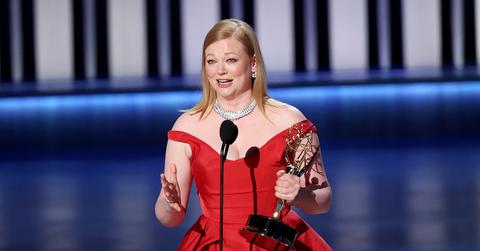 Sarah Snook accepting an Emmy at the 2024 ceremony.