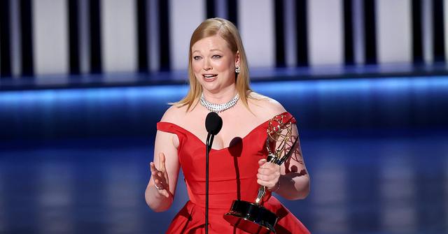 Sarah Snook accepting an Emmy at the 2024 ceremony.