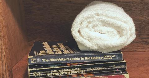 'Hitchicker's Guide' fans shares a photo for towel day.