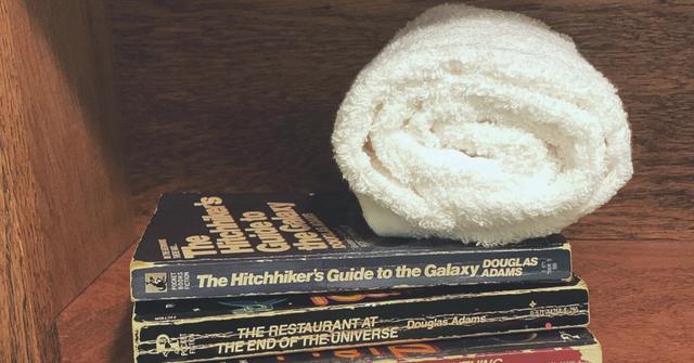 'Hitchicker's Guide' fans shares a photo for towel day.