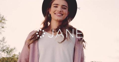 A young woman and the Jane logo