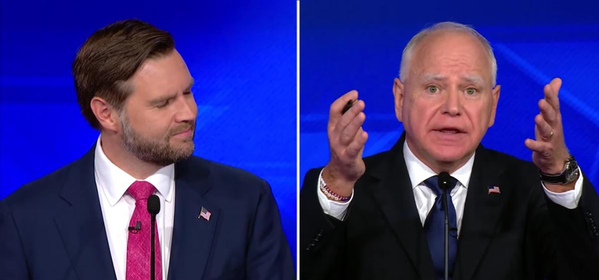 JD Vance and Tim Walz at the debate