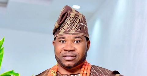 Murphy Afolabi in a Nigerian robe