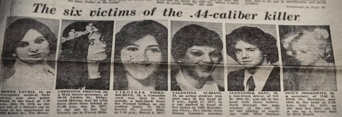 Newspaper article about the six murder victims of the Son of Sam