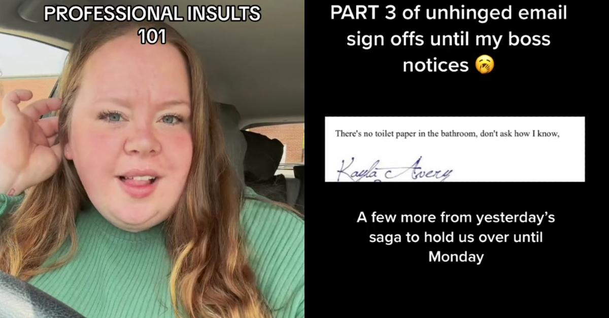Woman Uses Unhinged Email Sign Offs Until Her Boss Notices woman-uses-unhinged-email-sign-offs-until-her-boss-notices