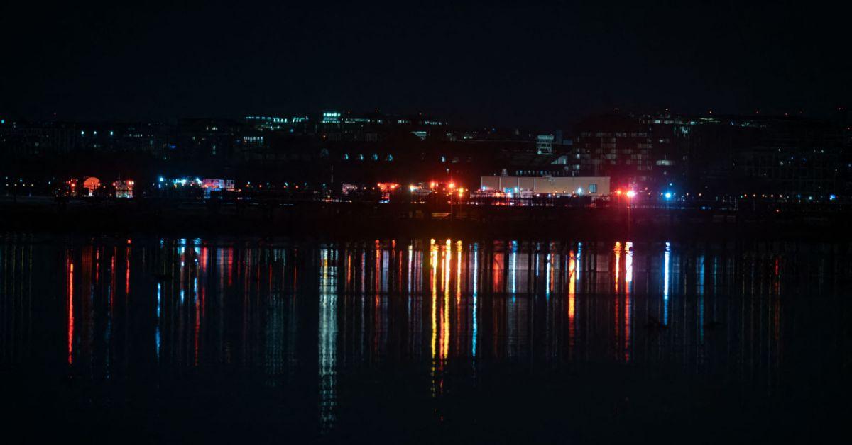 The scene at Reagan airport following the plane crash. 