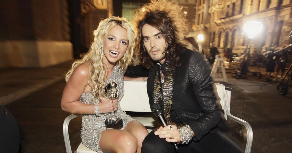 Britney Spears and Russell Brand at the 2008 VMAs