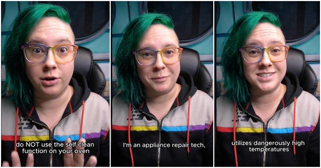 A woman's viral TikTok on why you shouldn't use a self cleaning oven.