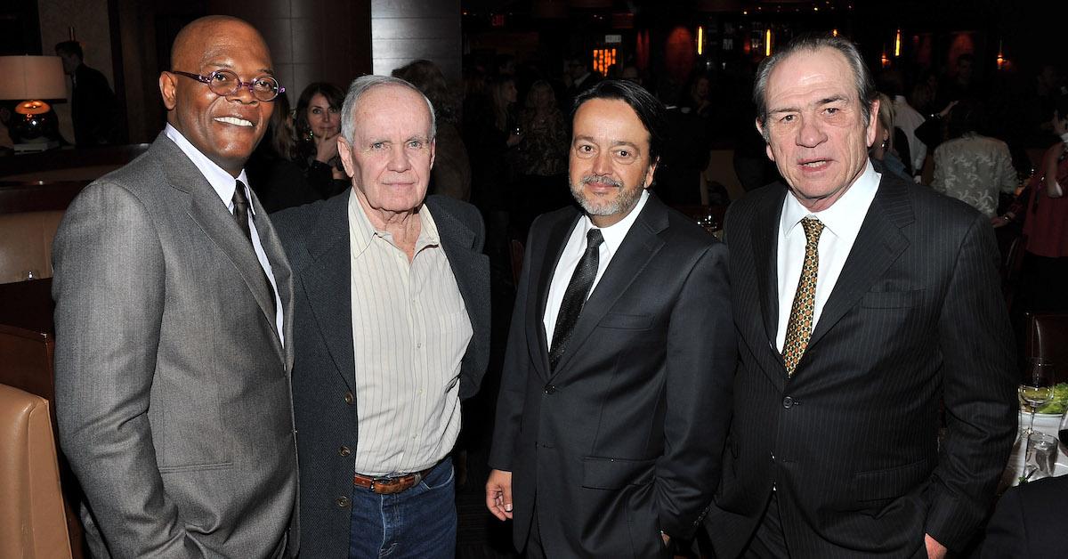 Actor Samuel L. Jackson, writer Cormac McCarthy, HBO Films president Len Amato, and director/actor Tommy Lee Jones attend the HBO Films & The Cinema Society screening of "Sunset Limited"