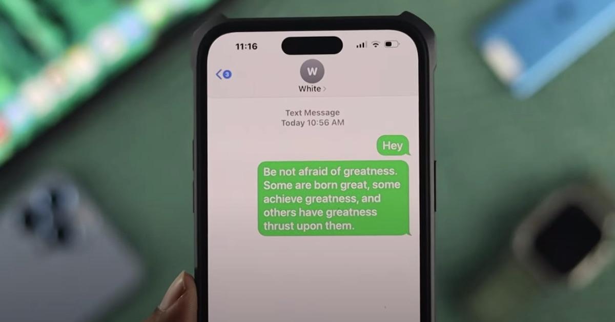 green text messages on an iPhone