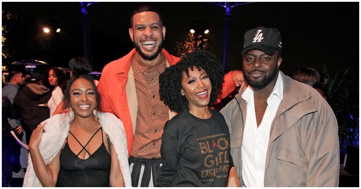 (l-r): Dominque Perry and Sarunas Jackson at the 'Insecure' wrap party in December 2021