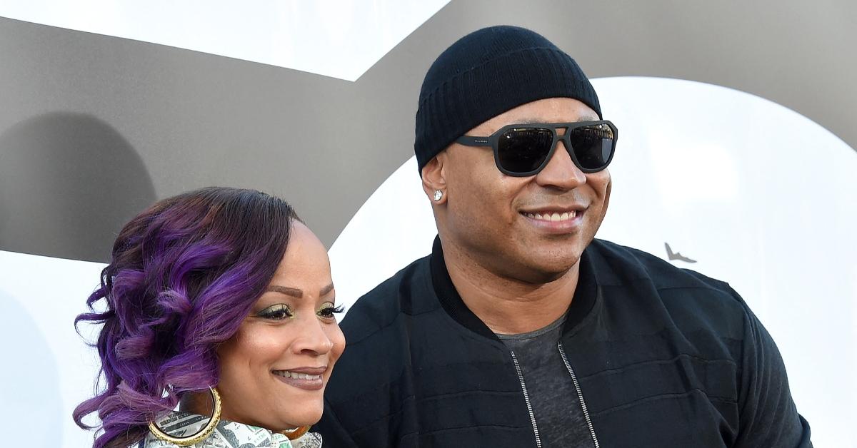 (l-r): Simone Smith and LL Cool J on the red carpet.
