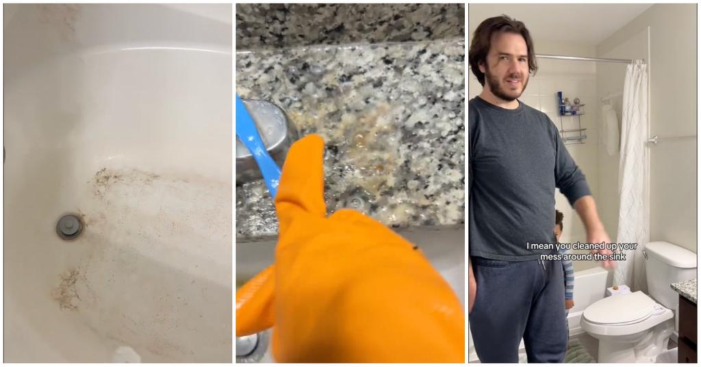 Husband Doesn't Notice That His Wife Cleaned Their Bathroom