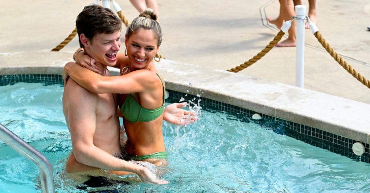 Will Kulp and his longtime girlfriend, Emmy Sharrett, in a pool together on 'Southern Hospitality.'