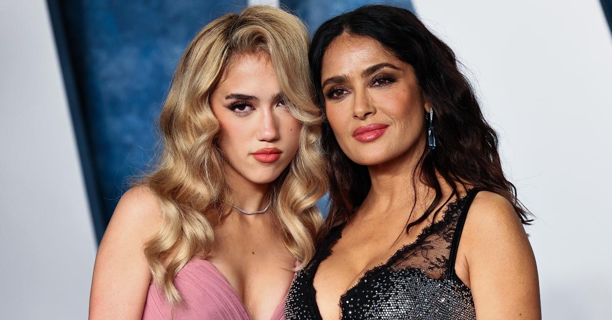 Valentina Paloma Pinault and Salma Hayek attend the 2023 Vanity Fair Oscar Party Hosted By Radhika Jones at Wallis Annenberg Center for the Performing Arts on March 12, 2023 in Beverly Hills, California. (Photo by Leon Bennett/FilmMagic)