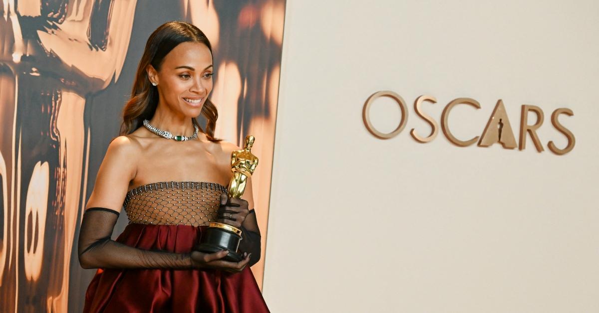 Zoe Saldaña at the 2025 Oscars.
