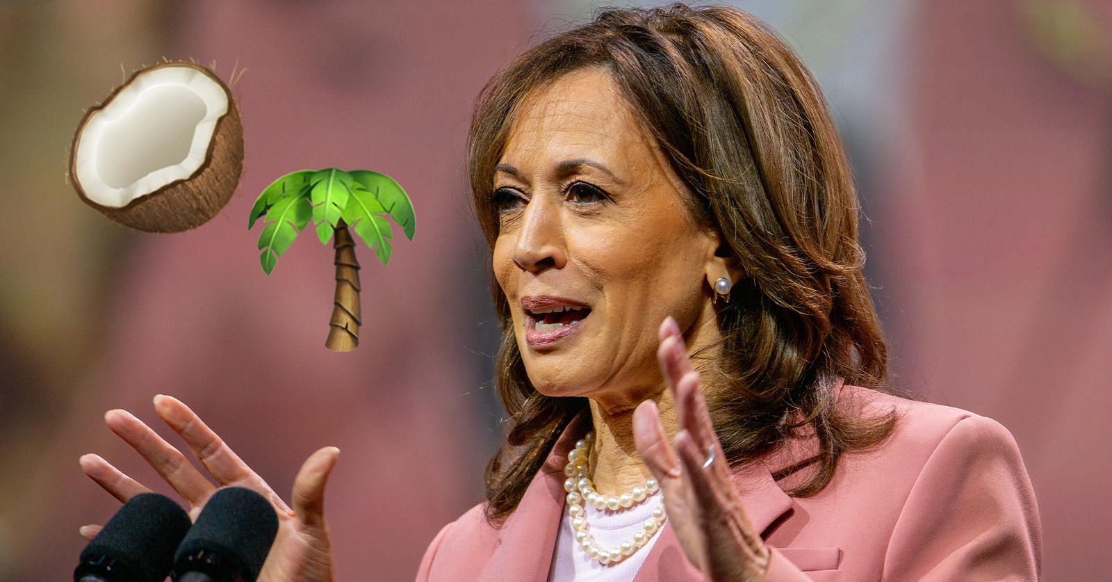 Kamala Harris coconut palm tree emojis