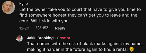 Comments on viral video of single mom explaining her landlord doubled her rent putting her at risk of homelessness.